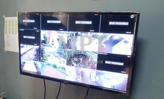 Technician testing the CCTV monitoring display