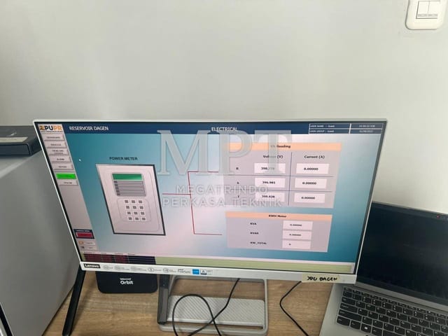 Tampilan SCADA untuk monitoring kelistrikan reservoir