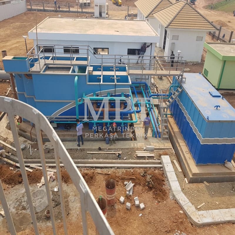 Water treatment plant unit on the project site